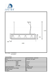 Bruksanvisning Lucide 31472/04/15 Oris Lampa