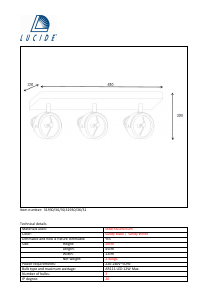 Manual Lucide 31930/36/31 Tala led Candeeiro