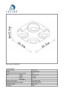 Bruksanvisning Lucide 33158/19/31 Mitrax Lampa