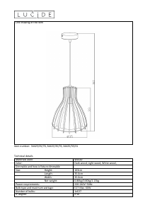 Instrukcja Lucide 34425/35/76 Bounde Lampa