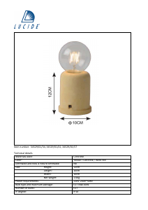 Kasutusjuhend Lucide 34529/01/41 Mable Lamp