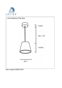 Посібник Lucide 35402/10/31 Gipsy Лампа
