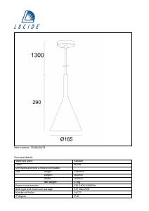 Bruksanvisning Lucide 35406/16/31 Gipsy Lampa