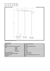 Bruksanvisning Lucide 36418/24/31 Torben led Lampa