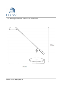 Bruksanvisning Lucide 36600/05/30 Stratos Lampa
