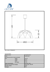 Bruksanvisning Lucide 37404/60/31 Geometry Lampa