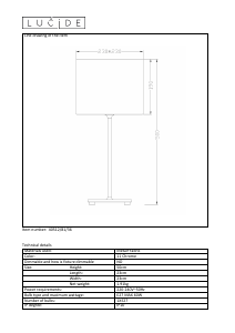 Bruksanvisning Lucide 40512/81/36 Encre Lampa