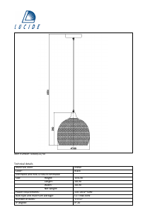 Manual de uso Lucide 43404/22/30 Mesh Lámpara