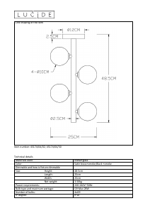 Bruksanvisning Lucide 45174/04/02 Tycho Lampa