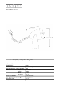 Mode d’emploi Lucide 45564/01/36 Chago Lampe