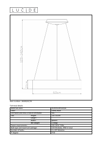 Instrukcja Lucide 46400/42/30 Talowe led Lampa