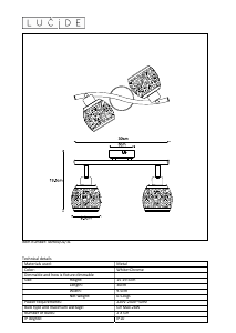 説明書 Lucide 46904/02/31 Tahar ランプ