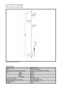 説明書 Lucide 48751/15/72 Enia led ランプ