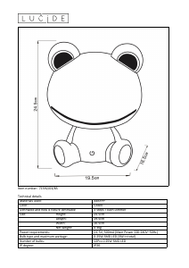 Manual Lucide 71592/03/85 Dodo frog Candeeiro
