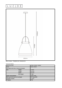 Bruksanvisning Lucide 75400/01/30 Gaillon Lampa