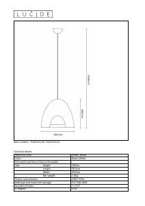 Bruksanvisning Lucide 75401/01/30 Gaillon Lampa