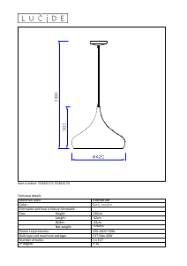 Manual de uso Lucide 76360/01/76 Woody Lámpara