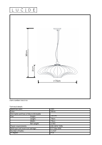 Bruksanvisning Lucide 76462/73/31 Jella Lampa