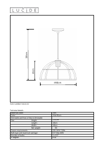 Manual de uso Lucide 76464/01/30 Dikra Lámpara