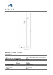 Manual Lucide 77775/10/31 Binari Lamp