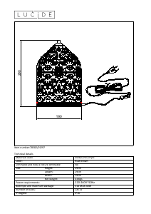 Manual Lucide 78582/19/97 Byrsa Lamp