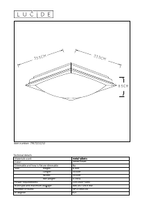 Bruksanvisning Lucide 79172/12/12 Gently Lampa