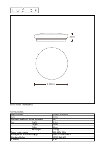 Manual Lucide 79199/14/61 Otis Candeeiro