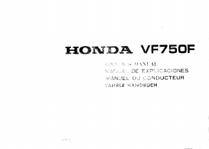 Mode d’emploi Honda VF750FD (1984) Moto