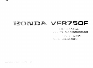Manuale Honda VFR750F (1987) Motocicletta