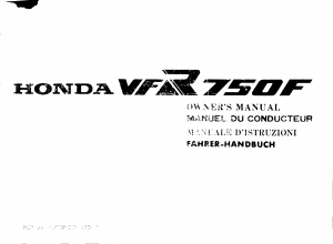 Mode d’emploi Honda VFR750FG (1986) Moto