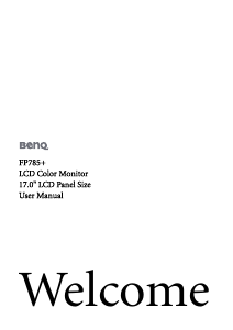 Manual BenQ FP785+ LCD Monitor