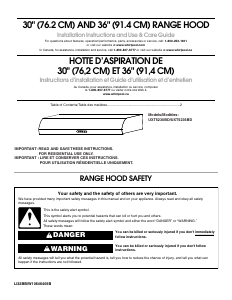 Manual Amana UXT5236BDS Cooker Hood