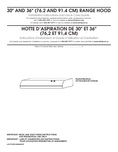 Handleiding Amana UXT4030ADS Afzuigkap