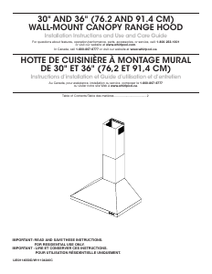 Manual Amana WVW53UC0FS Cooker Hood