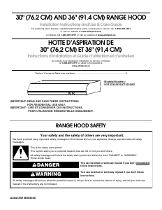 Manual Amana UXT4230ADS Cooker Hood