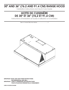 Manual Amana UXT5536AAS Cooker Hood