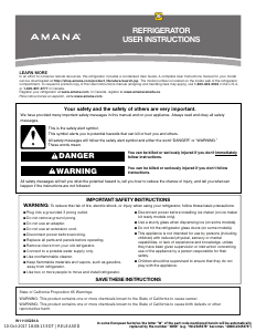 Manual Amana ASI2175GRS Fridge-Freezer