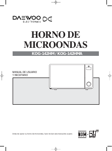 Manual de uso Daewoo KOG-142HM Microondas