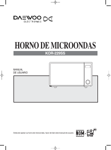 Manual de uso Daewoo KOR-229SS Microondas