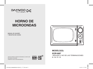 Manual de uso Daewoo KOR-669R Microondas
