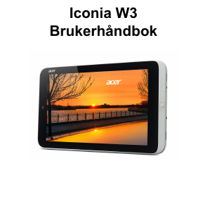 Bruksanvisning Acer Iconia W3-810P Tablet