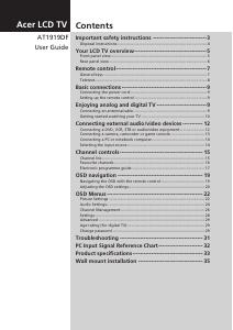 Manual Acer AT1919DF LCD Television