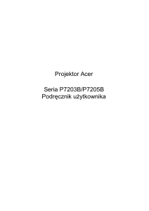 Instrukcja Acer P7203B Projektor