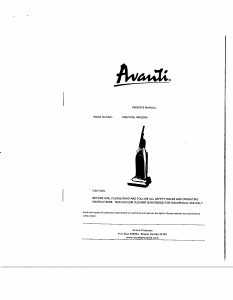 Handleiding Avanti HMU1100 Stofzuiger