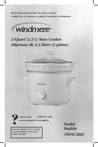 Bruksanvisning Windmere WSC200C Slow cooker