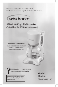 Mode d’emploi Windmere WCM2022C Cafetière