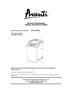Manual Avanti W797 Washing Machine