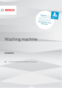 Manual Bosch WAU28440SG Washing Machine