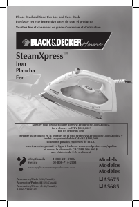 Handleiding Black and Decker AS685 Strijkijzer