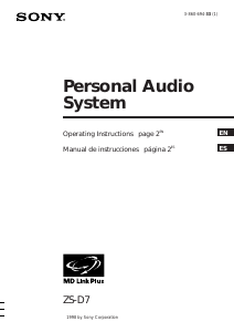 Manual de uso Sony ZS-D7 Set de estéreo